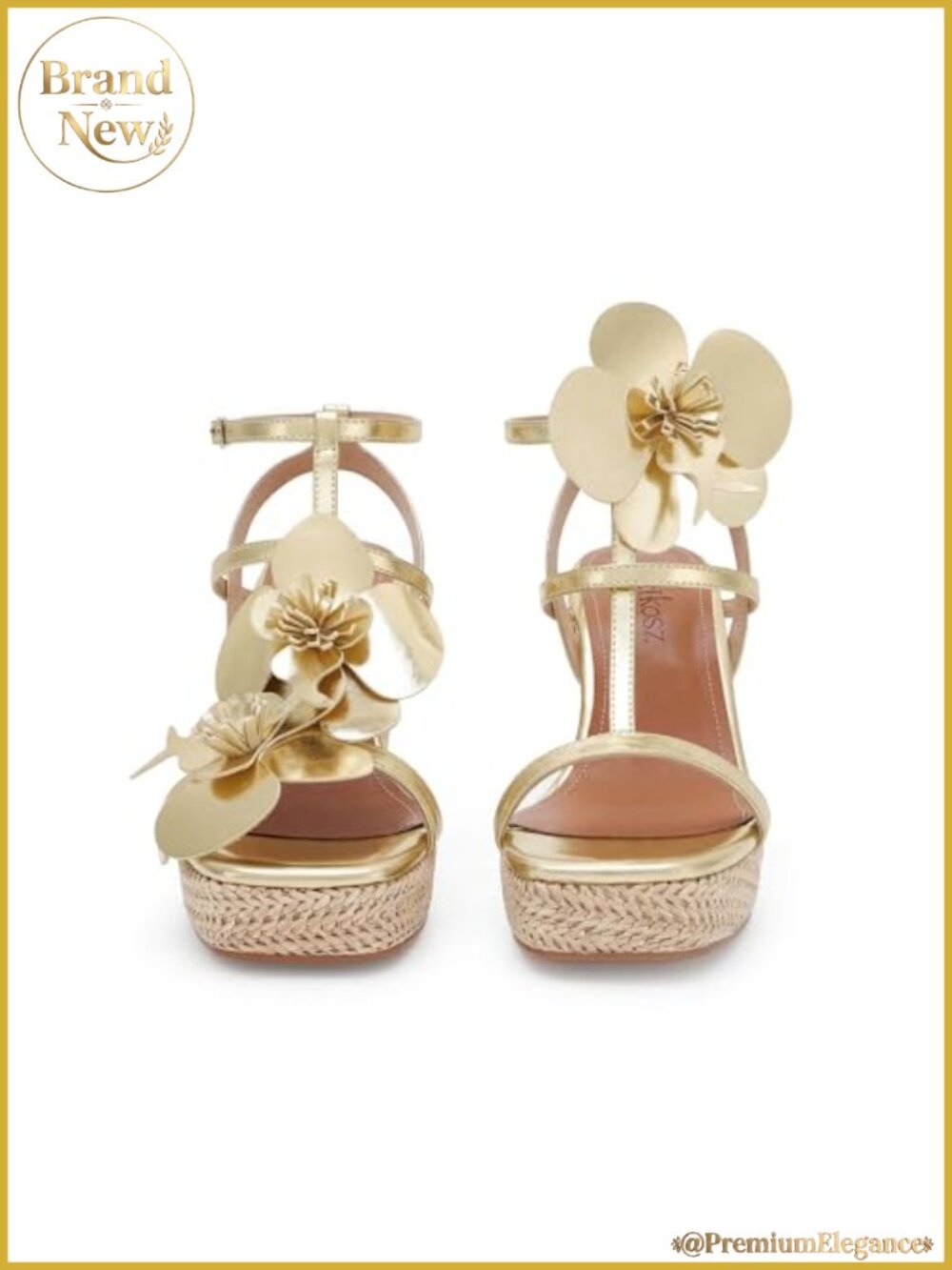 Raffia Wedge Sandals Strappy Platform Heels Floral Comfortable Summer